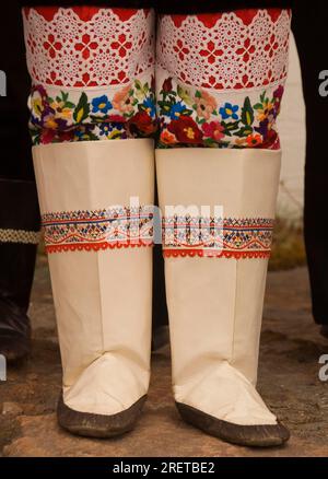 Bottes Kamik traditionnelles des Inuits, Holsteinborg, Groenland, Sissimiut, Eskimo Banque D'Images
