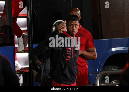 Belo Horizonte, Brésil. 29 juillet 2023. MG - BELO HORIZONTE - 07/29/2023 - BRAZILEIRO A 2023, ATLETICO-MG X FLAMENGO - Bruno Henrique comme Flamengo arrive pour le match contre l'Atletico-MG au stade Independencia pour le championnat brésilien A 2023. Photo : Gilson Lobo/AGIF/Sipa USA crédit : SIPA USA/Alamy Live News Banque D'Images