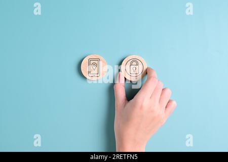 arrière-plan de l'icône de confidentialité internet. Protection des icônes de sécurité et confidentialité sur Internet. Photo de haute qualité. Banque D'Images