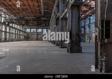 Santa Fe Railway Shops à Albuquerque, Nouveau-Mexique (atelier de chaudière) Banque D'Images