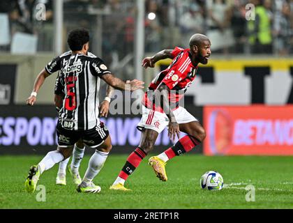 Belo Horizonte, Brésil. 29 juillet 2023. Gerson de Flamengo, lors du match entre l'Atletico Mineiro et Flamengo, pour la série brésilienne A 2023, au stade Arena Independencia, à Belo Horizonte le 29 juillet. Photo : Gledston Tavares/DiaEsportivo/Alamy Live News crédit : DiaEsportivo/Alamy Live News Banque D'Images