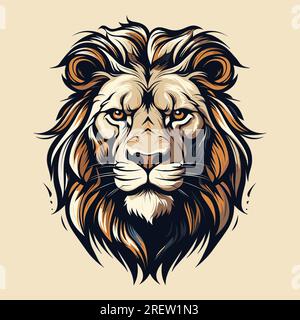 Magnifique Lions Head Vector Illustration Illustration de Vecteur