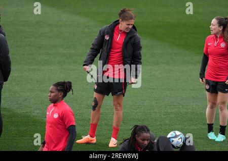Melbourne, Australie. 30 juillet 2023. Christine Sinclair, canadienne, assistera à une séance d’entraînement au Lakeside Stadium de Melbourne, le 30 juillet 2023, à la veille du match de la coupe du monde féminine de football entre le Canada et l’Australie. Crédit : Alamy Live News Banque D'Images