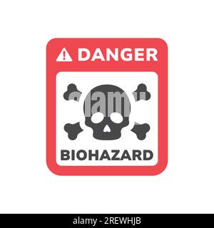 Panneau d'avertissement danger biologique. Autocollant de danger de l'étiquette vectorielle. Illustration de Vecteur