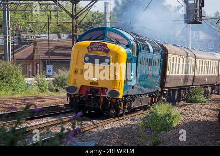 Deltic Preservation Society 55009 Alycidon à grande vitesse à Hornsey Station London Banque D'Images