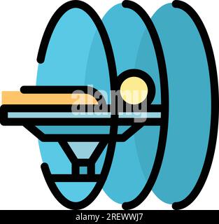Vecteur de contour d'icône d'irm Medicare. Balayage magnétique. Imagerie médicale couleur plate Illustration de Vecteur
