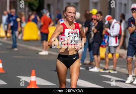 Albi, France. 30 juillet 2023. Pauline Stey, championne de France 2023 du 10km de marche lors du Championnat de France d'athlétisme 2023 à Albi, France, juillet 30 2023, photo d'Arnaud Bertrand/ ABACAPRESS.COM crédit : Abaca Press/Alamy Live News Banque D'Images