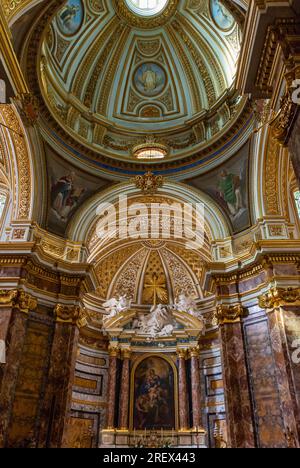 Rome, Latium, Italie, la décoration intérieure de l'église de saint antoine des portugais, (en italien ; chiesa di sant'antonio dei portoghesi). Banque D'Images