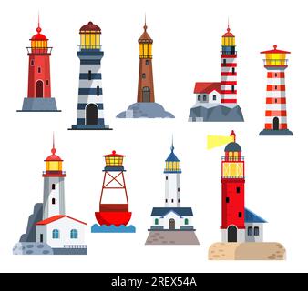 Ensemble de tours de phare Illustration de Vecteur