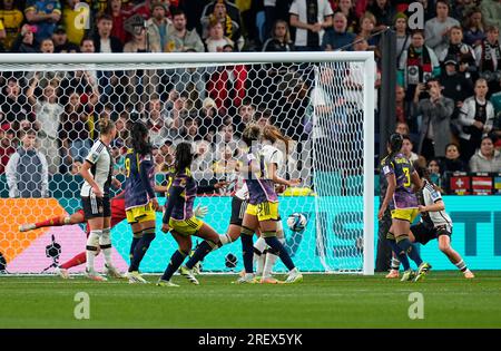 30 2023 juillet : Manuela Vanegas (Colombie) marque le deuxième but lors d'un match du Groupe H - coupe du monde féminine de la FIFA, Australie et Nouvelle-Zélande 2023, Allemagne vs Colombie, au Emirates Stadium, Sydney, Australie. Kim Price/CSM Banque D'Images