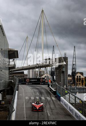 Norman NATO de Nissan lors des qualifications le deuxième jour de l'E-Prix Hankook London 2023 au circuit Excel de Londres. Date de la photo : dimanche 30 juillet 2023. Banque D'Images