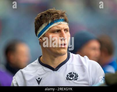 Edimbourg, Royaume-Uni. 29 juillet 2023 : The Famous Grouse Nations Series. Capitaine écossais Rory Darge après l'Scotland contre Italie International, Scottish Gas - Murrayfield, Édimbourg. Crédit : Ian Rutherford Alamy Live News Banque D'Images