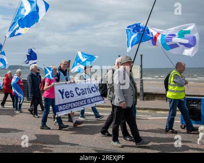 Ayr, Écosse Royaume-Uni. 29 juillet 2023 : Marche de l'indépendance à Ayr, Écosse. Banque D'Images