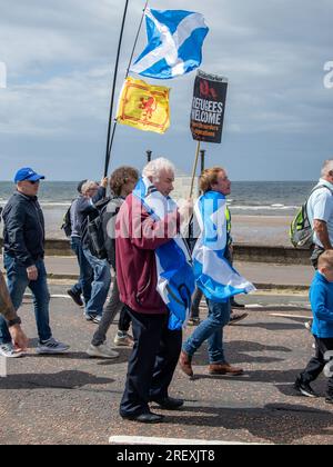 Ayr, Écosse Royaume-Uni. 29 juillet 2023 : Marche de l'indépendance à Ayr, Écosse. Banque D'Images