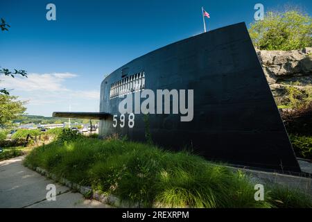 L'USS George Washington navigue à la Submarine Force Library & Museum   Groton, Connecticut, USA Banque D'Images