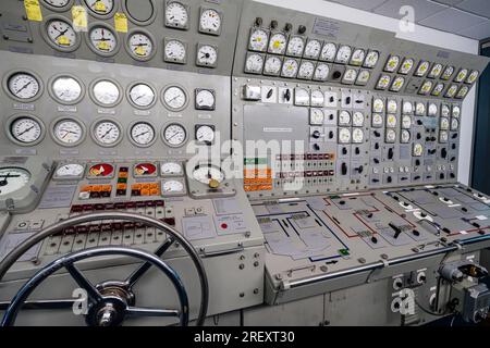 Panneau de configuration The Submarine Force Library & Museum   Groton, Connecticut, USA Banque D'Images