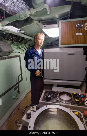 USS Nautilus (SSN-571) intérieur The Submarine Force Library & Museum   Groton, Connecticut, USA Banque D'Images