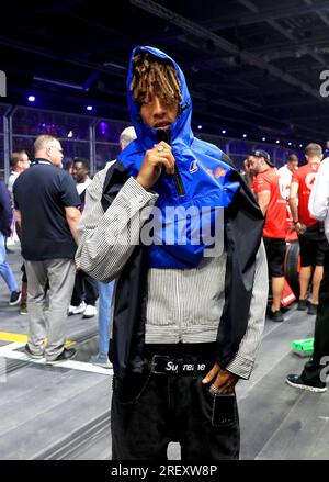 Jaden Smith le deuxième jour de l'E-Prix Hankook London 2023 au circuit Excel, Londres. Date de la photo : dimanche 30 juillet 2023. Banque D'Images