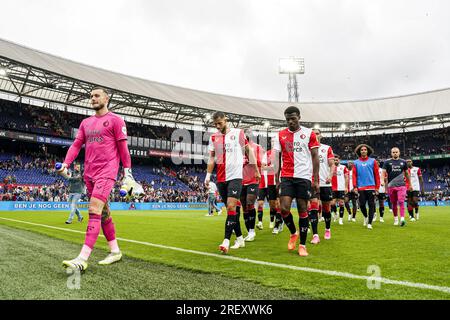 Rotterdam, pays-Bas. 30 juillet 2023. Rotterdam - joueurs de Feyenoord lors du match amical entre Feyenoord et Benfica au Stadion Feijenoord de Kuip le 30 juillet 2023 à Rotterdam, pays-Bas. Crédit : photos boîte à boîte/Alamy Live News Banque D'Images