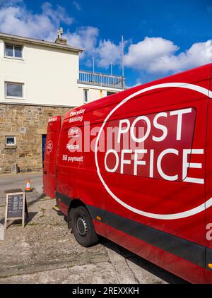 Bureau de poste mobile, rural, Banque quotidienne, Newlyn, Penzance, Cornouailles, Angleterre, Royaume-Uni, GB. Banque D'Images