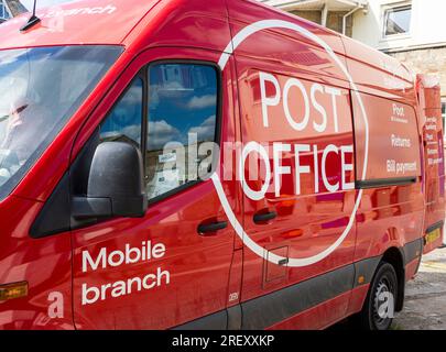 Bureau de poste mobile, rural, Banque quotidienne, Newlyn, Penzance, Cornouailles, Angleterre, Royaume-Uni, GB. Banque D'Images