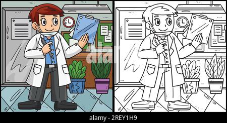 Docteur de fête du travail avec une illustration de presse-papiers Illustration de Vecteur