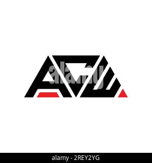 Logo lettre triangle ACW avec forme de triangle. Monogramme de logo triangle ACW. Modèle de logo vectoriel triangle ACW avec couleur rouge. ACW triangul Illustration de Vecteur