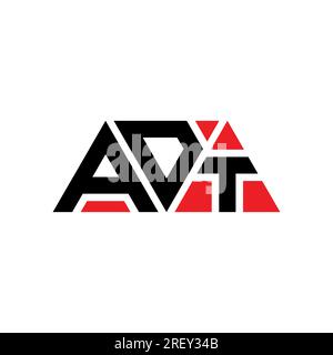 Conception de logo de lettre triangle ADT avec forme de triangle. Monogramme de logo triangle ADT. Modèle de logo vectoriel triangle ADT avec couleur rouge. ADT triangul Illustration de Vecteur