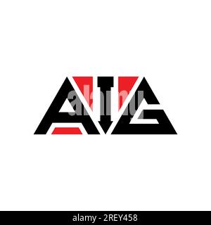 Logo de lettre triangle AIG avec forme de triangle. Monogramme de logo triangle AIG. Modèle de logo vecteur triangle AIG avec couleur rouge. AIG triangul Illustration de Vecteur