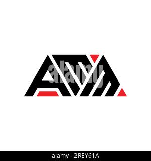 Logo de lettre triangle AMM avec forme de triangle. Monogramme de logo triangle AMM. Modèle de logo vectoriel triangle AMM avec couleur rouge. AMM triangul Illustration de Vecteur