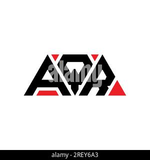 Logo de lettre triangle AQR avec forme de triangle. Monogramme de logo triangle AQR. Modèle de logo vectoriel triangle AQR avec couleur rouge. AQR triangul Illustration de Vecteur