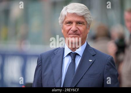 Stavelot, Belgique. 30 juillet 2023. Le président de la FIM Jorge Viergas en photo avant le Grand Prix de F1 de Belgique, à Spa-Francorchamps, dimanche 30 juillet 2023. Le Grand Prix de Formule 1 de Spa-Francorchamps a lieu ce week-end, du 28 au 30 juillet. BELGA PHOTO JONAS ROOSENS crédit : Belga News Agency/Alamy Live News Banque D'Images