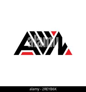 Logo de lettre triangle AWN avec forme de triangle. Monogramme de logo triangle AWN. Modèle de logo vectoriel triangle AWN avec couleur rouge. AWN triangul Illustration de Vecteur