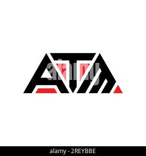 Logo de lettre triangle ATM avec forme de triangle. Monogramme de logo triangle ATM. Modèle de logo vecteur triangle ATM avec la couleur rouge. ATM triangul Illustration de Vecteur