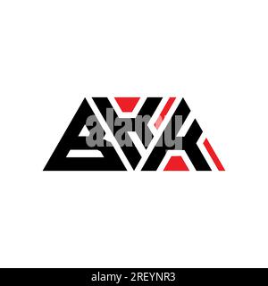 Logo de lettre triangle BKK avec forme de triangle. Monogramme de logo triangle BKK. Modèle de logo vectoriel triangle BKK avec couleur rouge. BKK triangul Illustration de Vecteur