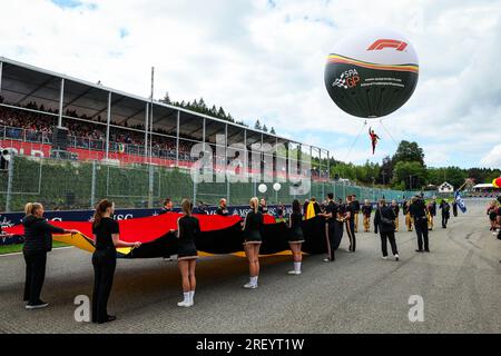 Ambiance grille de départ lors du Grand Prix de Belgique de Formule 1 MSC Croisières 2023, 12e manche du Championnat du monde de Formule 1 2023 du 28 au 30 juillet 2023 sur le circuit de Spa-Francorchamps, à Stavelot, Belgique Banque D'Images