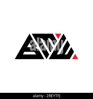 Design de logo de lettre triangle BMW avec forme de triangle. Monogramme de conception de logo triangle BMW. Modèle de logo vecteur triangle BMW avec couleur rouge. BMW triangul Illustration de Vecteur