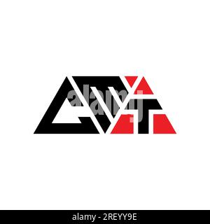 Logo de lettre triangle CMT avec forme de triangle. Monogramme de conception de logo triangle CMT. Modèle de logo vecteur triangle CMT avec couleur rouge. CMT triangul Illustration de Vecteur