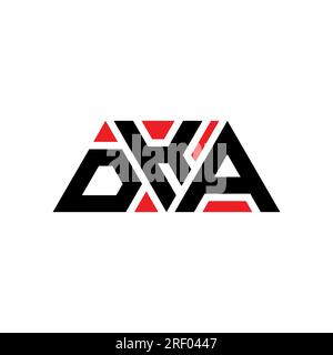 Logo de lettre triangle DKA avec forme de triangle. Monogramme de logo triangle DKA. Modèle de logo vecteur triangle DKA avec couleur rouge. Dka triangul Illustration de Vecteur