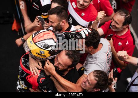 MOST, République tchèque. 30 juillet 2023. Autodrom Most, Most, République tchèque, 30 juillet 2023, N°9 Danilo Petrucci ITA Ducati Panigale V4R Barni Racing Team lors de l'Acerbis Czech Round FIM Superbike World Championship 2023 - Race2 - World Superbike - SBK crédit : Live Media Publishing Group/Alamy Live News Banque D'Images