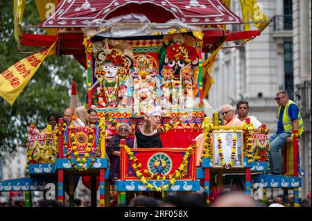 London Rathayatra, festival chariot dans le centre de Londres Banque D'Images