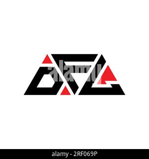 Logo DFL avec lettre triangulaire en forme de triangle. Monogramme à logo triangulaire DFL. Modèle de logo vectoriel triangle DFL avec couleur rouge. DFL triangul Illustration de Vecteur