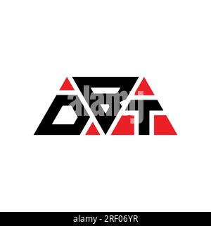 Design de logo lettre triangle DBT avec forme de triangle. Monogramme de logo triangle DBT. Modèle de logo vectoriel triangle DBT avec couleur rouge. DBT triangul Illustration de Vecteur