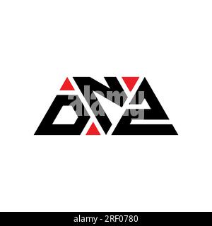 Logo de lettre triangle DNZ avec forme de triangle. Monogramme de logo triangle DNZ. Modèle de logo vectoriel de triangle DNZ avec la couleur rouge. DNZ triangul Illustration de Vecteur