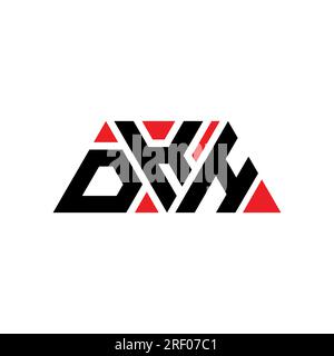 Logo de lettre triangle DKH avec forme de triangle. Monogramme de logo triangle DKH. Modèle de logo vecteur triangle DKH avec couleur rouge. DKH triangul Illustration de Vecteur