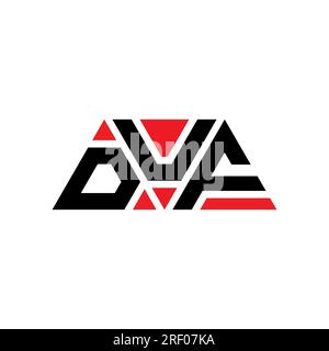 Logo DOUBLE lettre triangle en forme de triangle. Monogramme de logo triangle DUF. Modèle de logo vectoriel triangle DUF avec couleur rouge. DUF triangul Illustration de Vecteur