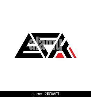 Logo de lettre triangle EFK avec forme de triangle. Monogramme de logo triangle EFK. Modèle de logo vectoriel triangle EFK avec couleur rouge. EFK triangul Illustration de Vecteur