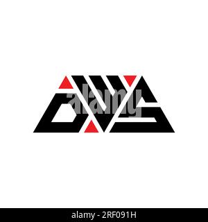 Logo DWS de lettre triangle avec forme de triangle. Monogramme de logo triangle DWS. Modèle de logo vecteur triangle DWS avec couleur rouge. DWS triangul Illustration de Vecteur