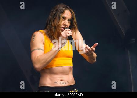 Lulworth, Royaume-Uni. 30 juillet 2023. Melanie Jayne Chisholm, mieux connue sous les noms de Melanie C ou Mel C, se produit en direct sur scène au festival familial Camp Bestival à Lulworth. Crédit : SOPA Images Limited/Alamy Live News Banque D'Images