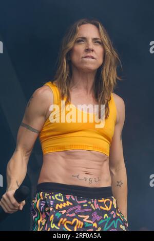 Lulworth, Royaume-Uni. 30 juillet 2023. Melanie Jayne Chisholm, mieux connue sous les noms de Melanie C ou Mel C, se produit en direct sur scène au festival familial Camp Bestival à Lulworth. (Photo de Dawn Fletcher-Park/SOPA Images/Sipa USA) crédit : SIPA USA/Alamy Live News Banque D'Images